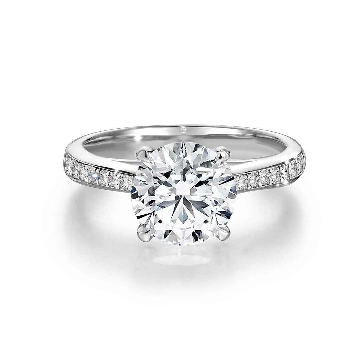 Lab-Grown Diamond 2.2ct. tw. Round Cut 18k White Gold Rings