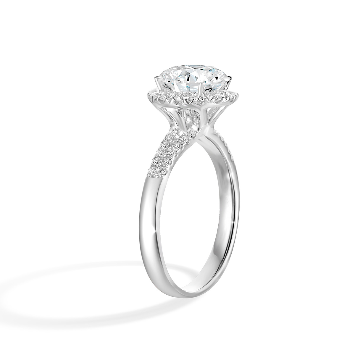 Lab-Grown Diamond 1.58ct. tw.Round Cut 18k White Gold Rings