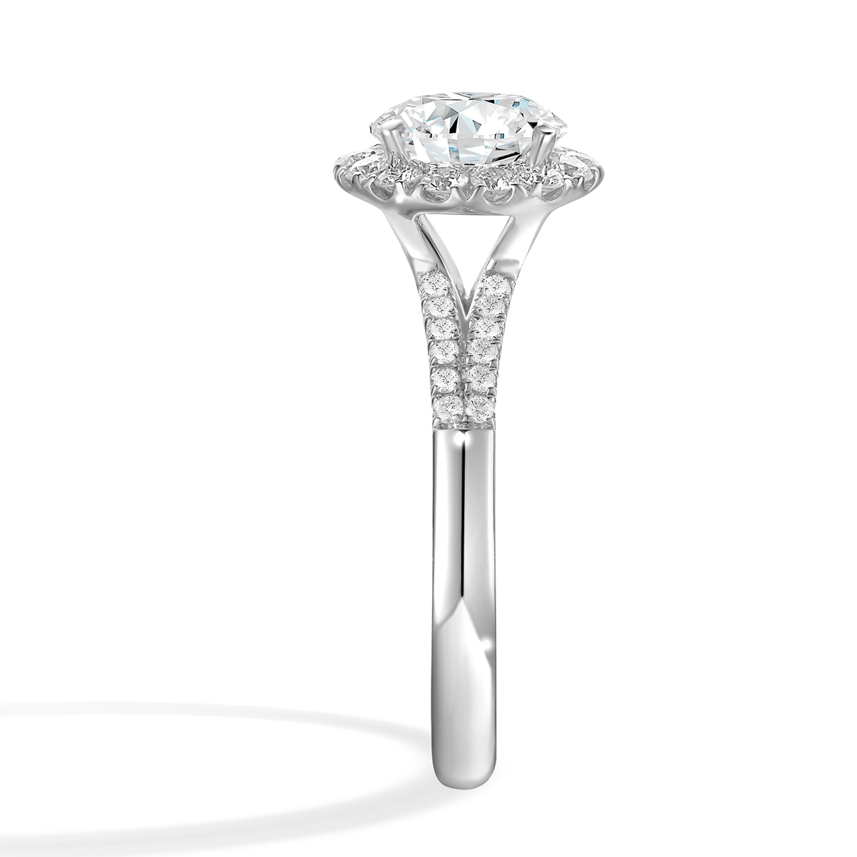 Lab-Grown Diamond 1.58ct. tw.Round Cut 18k White Gold Rings