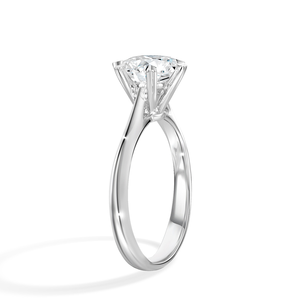 Lab-Grown Diamond 1.59ct. tw. Round Cut  18k White Gold Rings Six Prong
