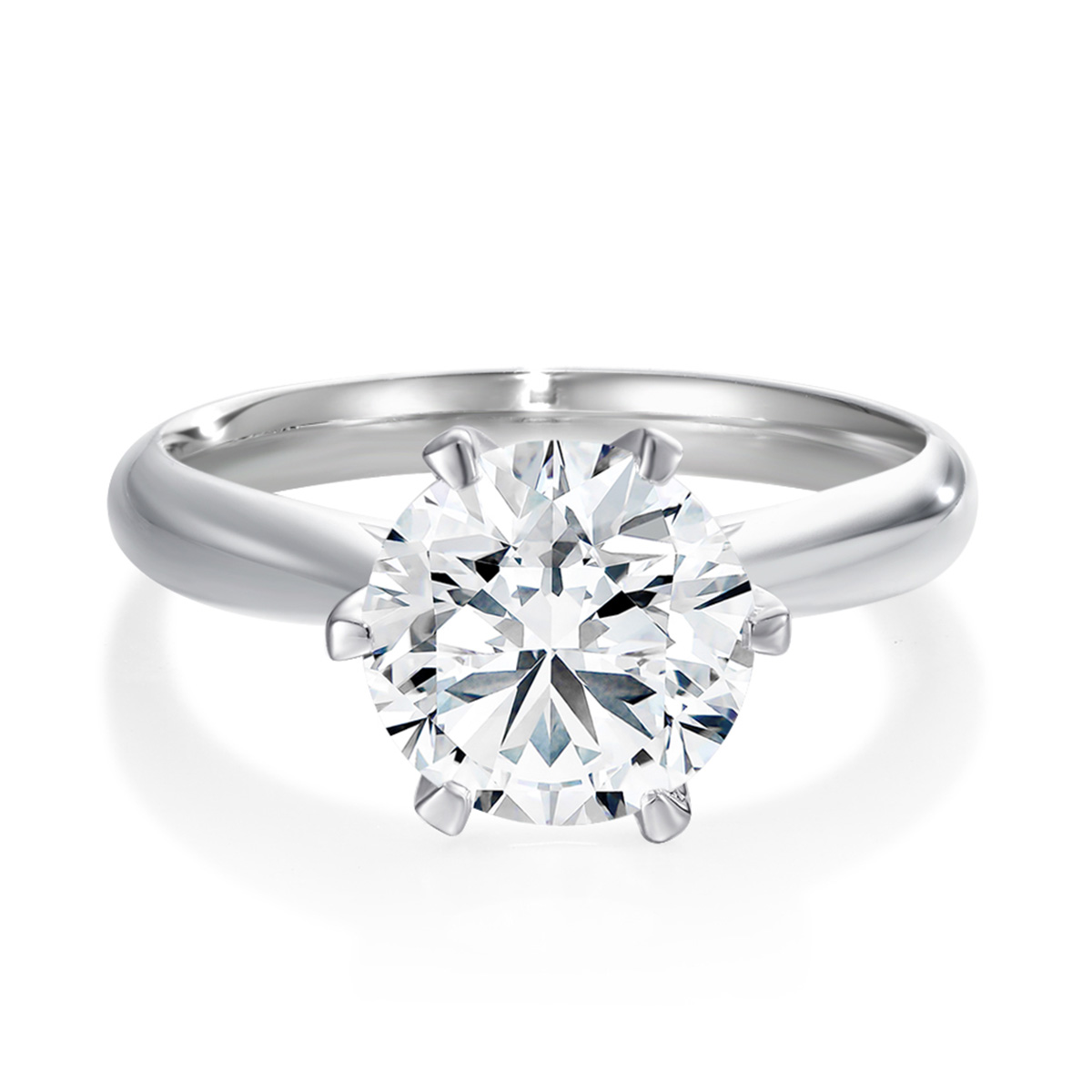 Lab-Grown Diamond 2.52ct. tw. Round Cut 18k White Gold Rings Six Prong