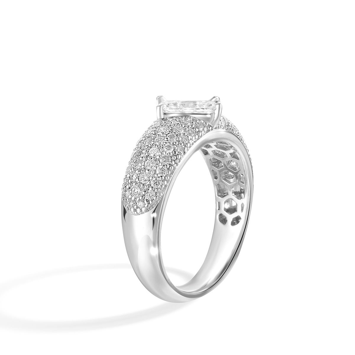 Lab-Grown Diamond 1.15ct. tw.Emerald Cut 18k White Gold Rings