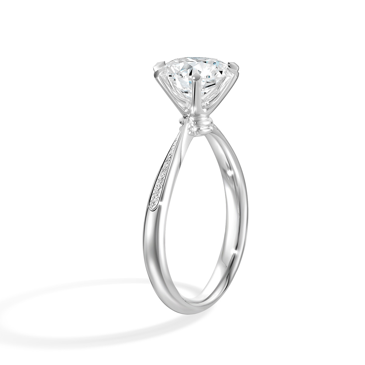 Lab-Grown Diamond 1.5ct. tw. Round Cut 18k White Gold Rings Six Prong