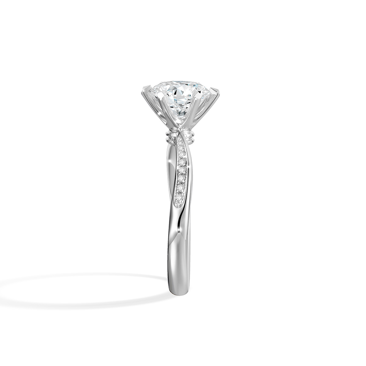 Lab-Grown Diamond 1.5ct. tw. Round Cut 18k White Gold Rings Six Prong