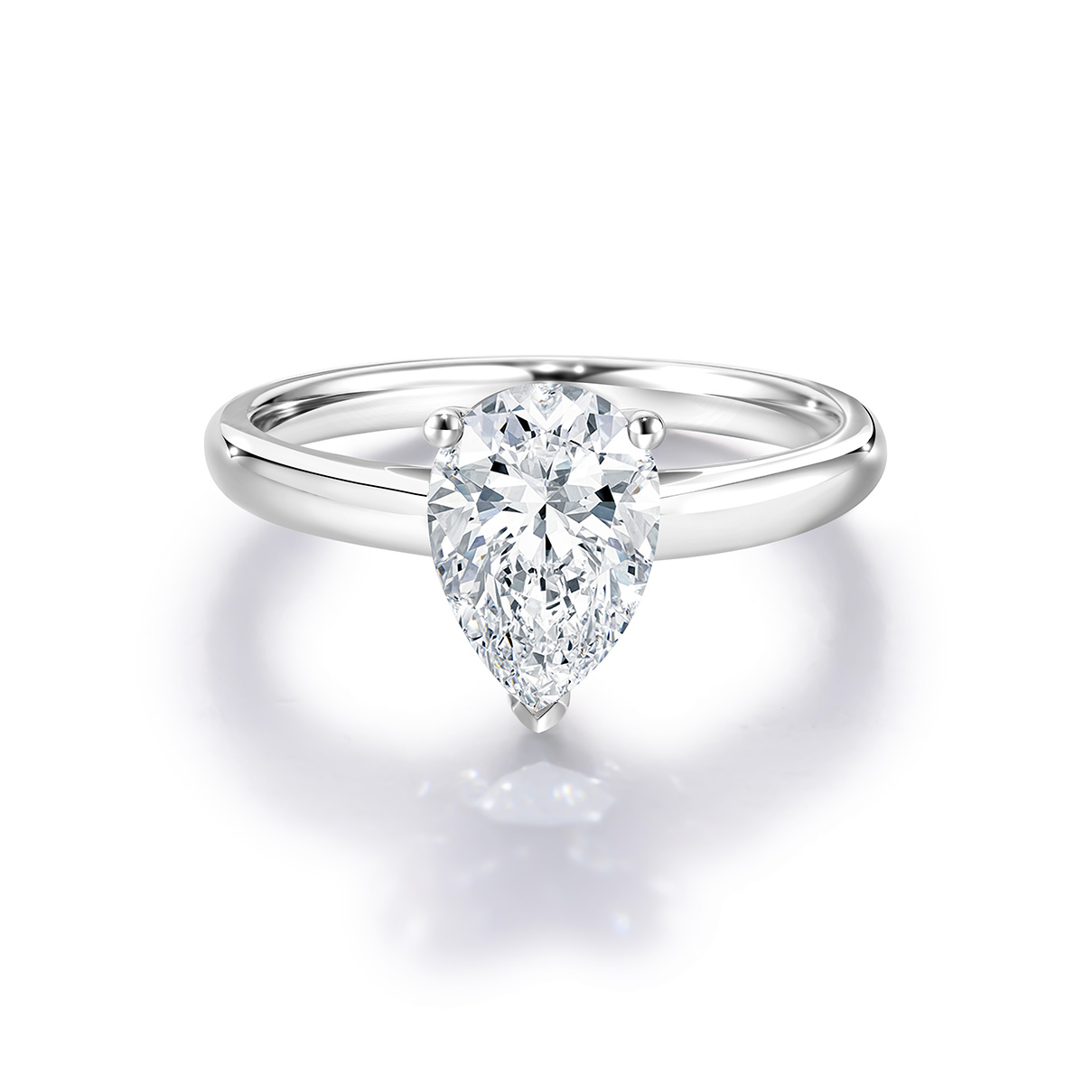 Lab-Grown Diamond 1.44ct. tw. Pear Cut 18k White Gold Rings