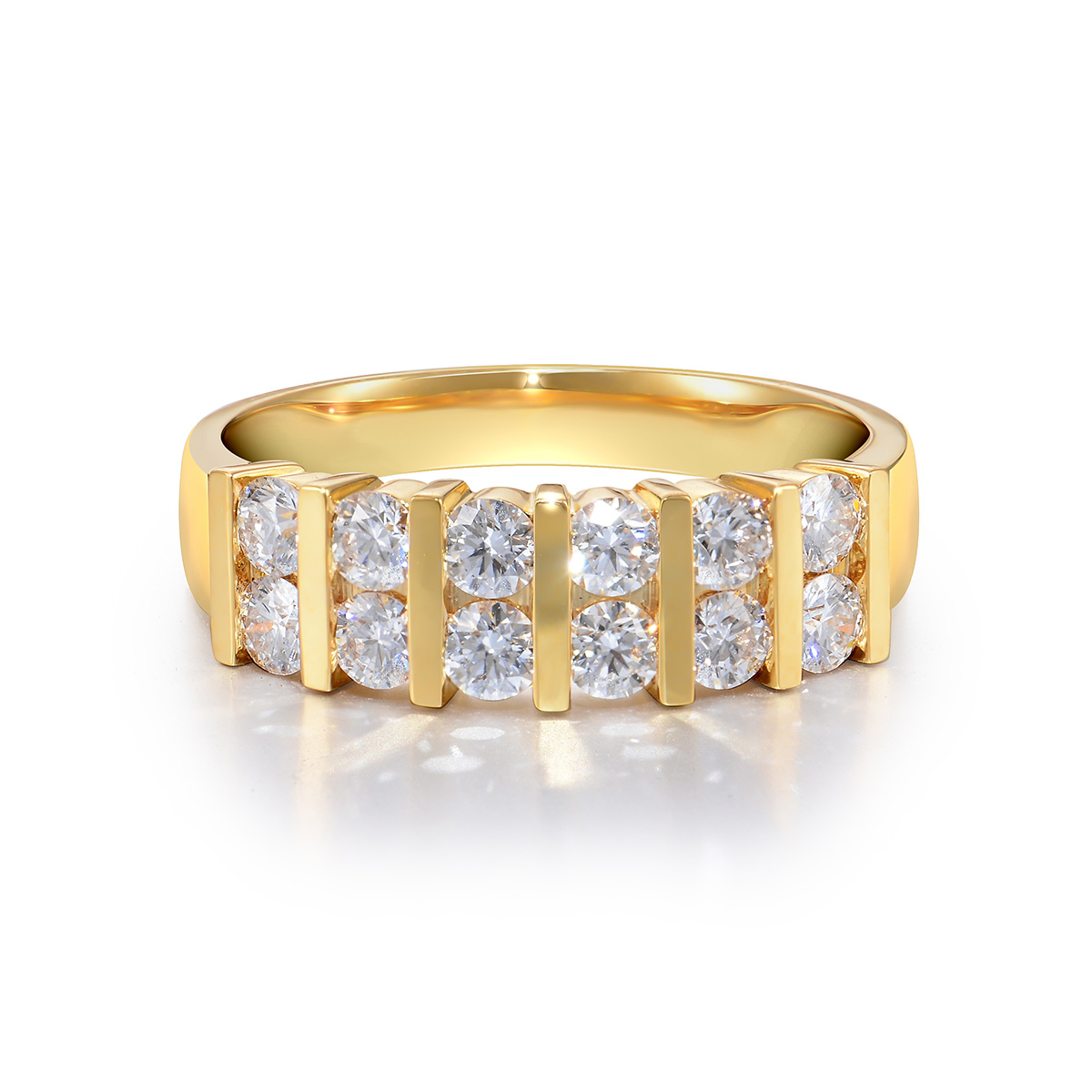 Lab-Grown Diamond 0.83ct. tw. Round Cut  18k Yellow Gold Rings