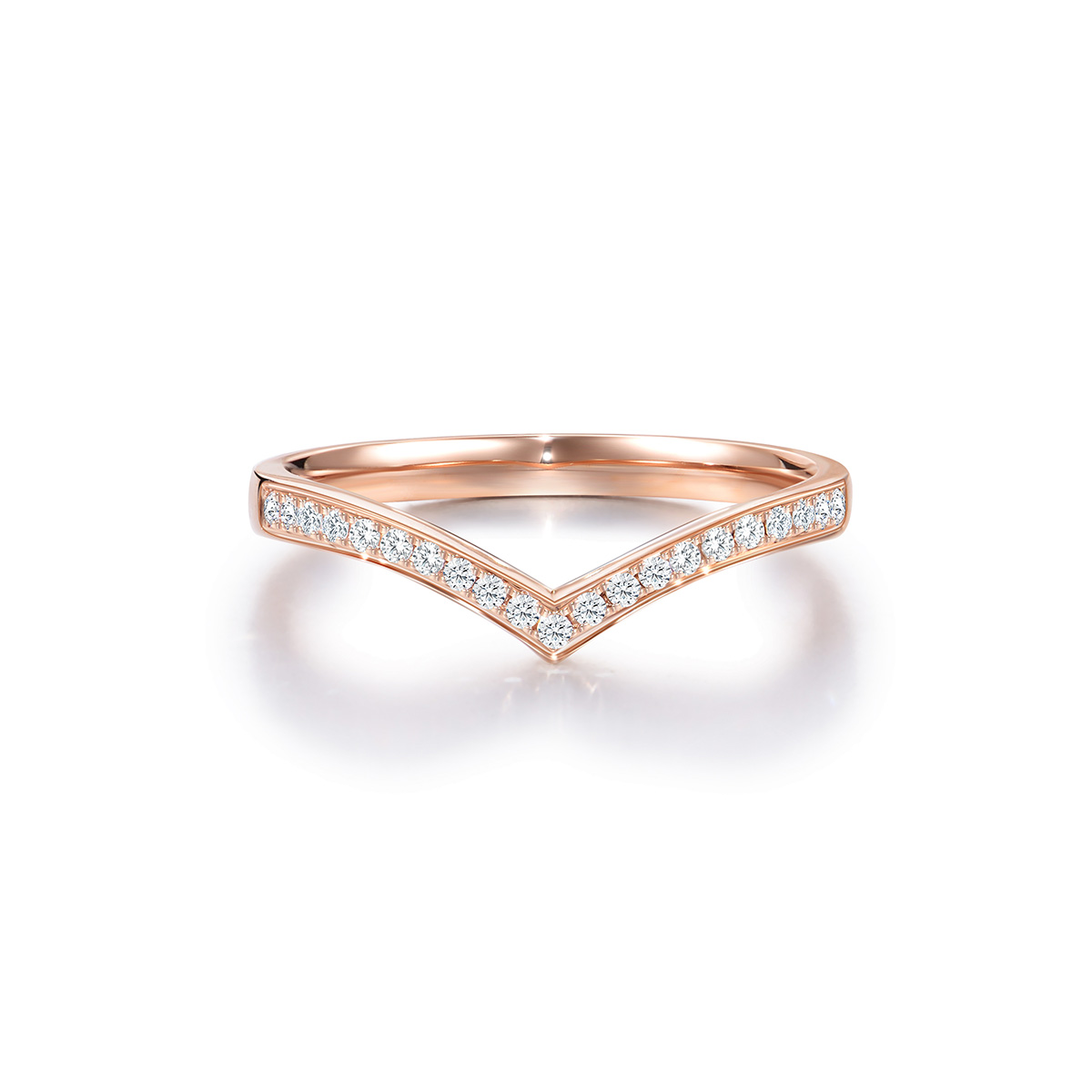 Lab-Grown Diamond 18k Round Cut Rose Gold Rings