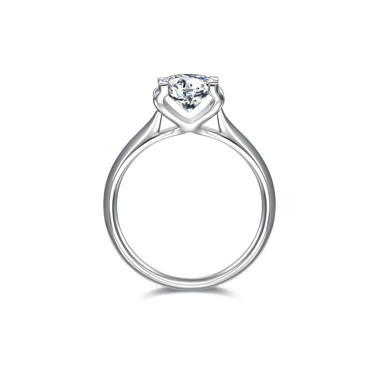 1 Carat Round Cut Lab Grown Diamond Comfort Fit Solitaire Engagement Ring