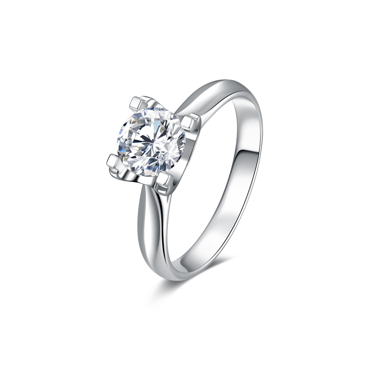 1 Carat Round Cut Lab Grown Diamond Comfort Fit Solitaire Engagement Ring