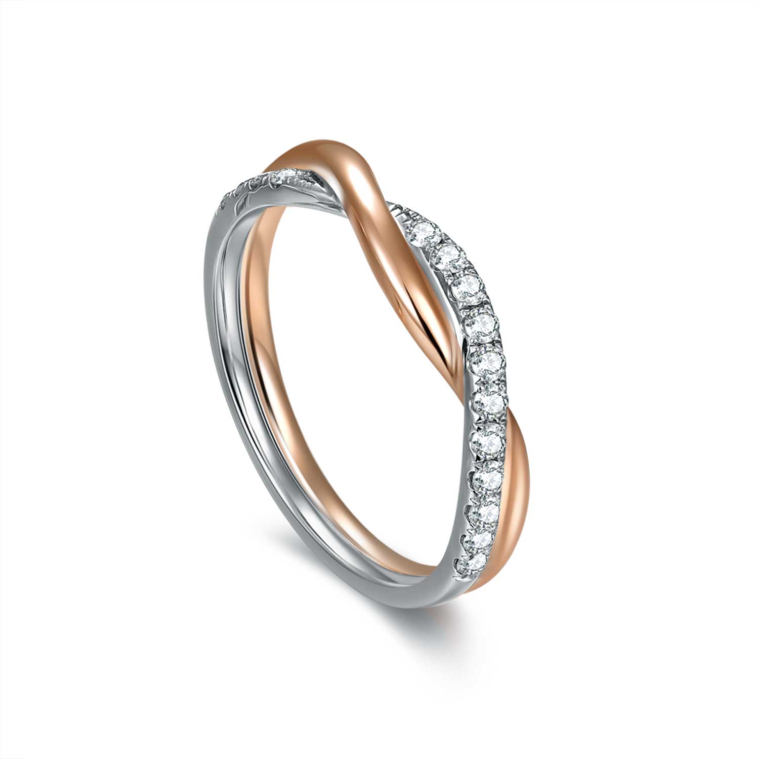 Two Tone Twist Vine Wedding Ring For Women (0.25 Ct Tw)