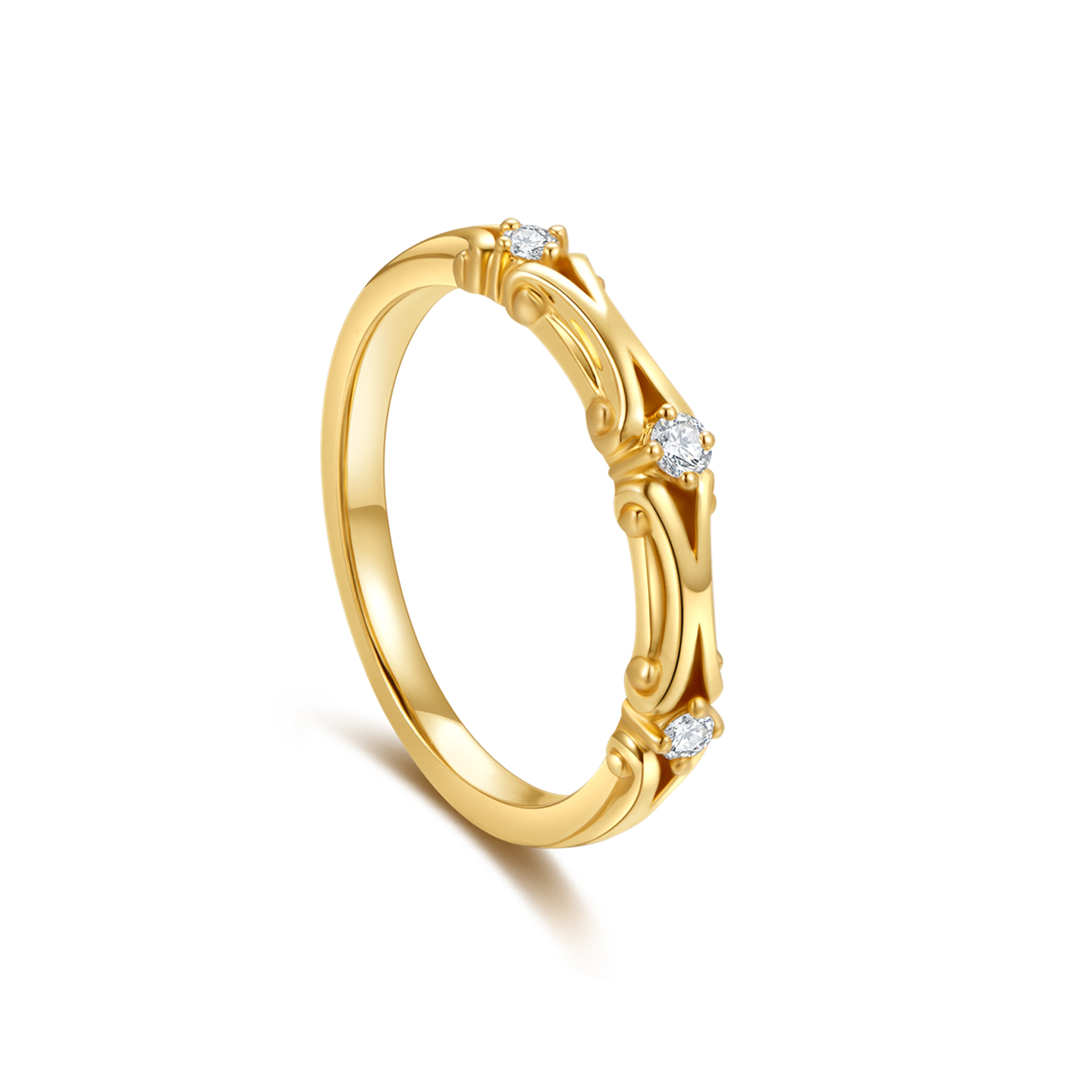 Sculptural Inspired Lab Grown Diamond Wedding Band For Women(0.08 Ct Tw)