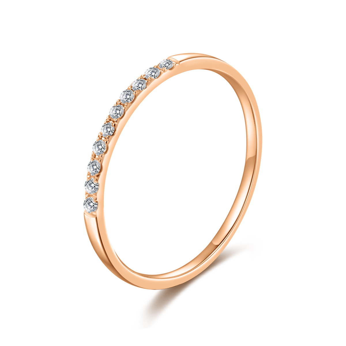 Pave 10 Stone Lab Grown Diamond Pave Ring in 18k Gold( 0.1 Ct Tw)