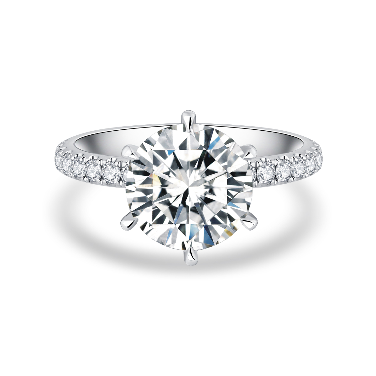 3 Carat Center Stone Round Cut Lab Grown Diamond Hidden Halo Engagement Ring (3.5 Ct. Tw)