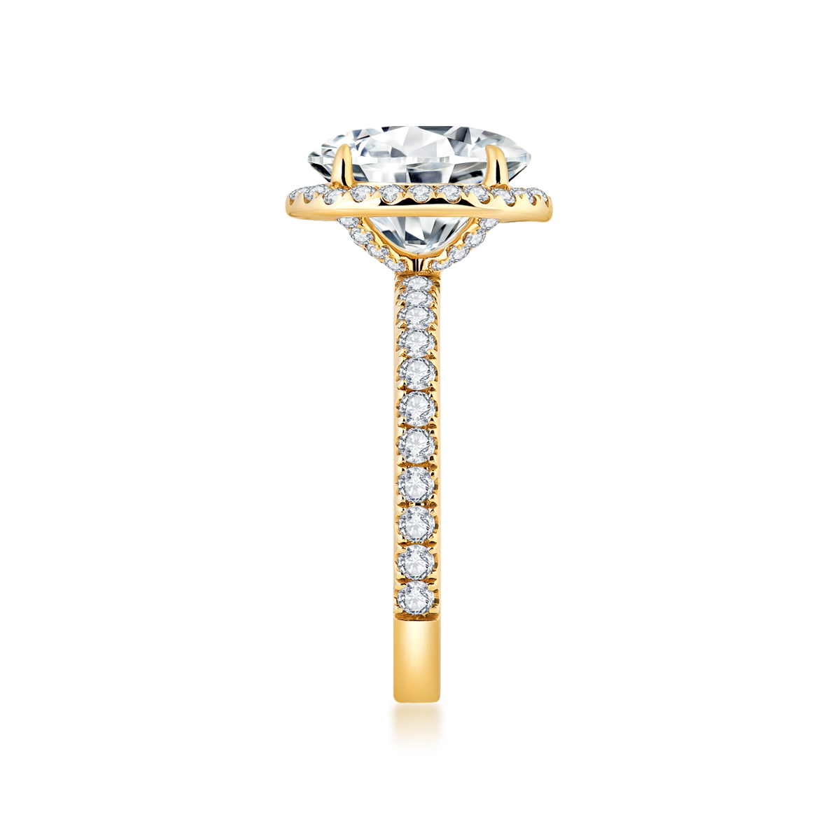 3 Carat Center Stonet Halo Oval Cut Lab Grown Diamond Engagement Ring (3.6 Ct Tw)-Light Mark