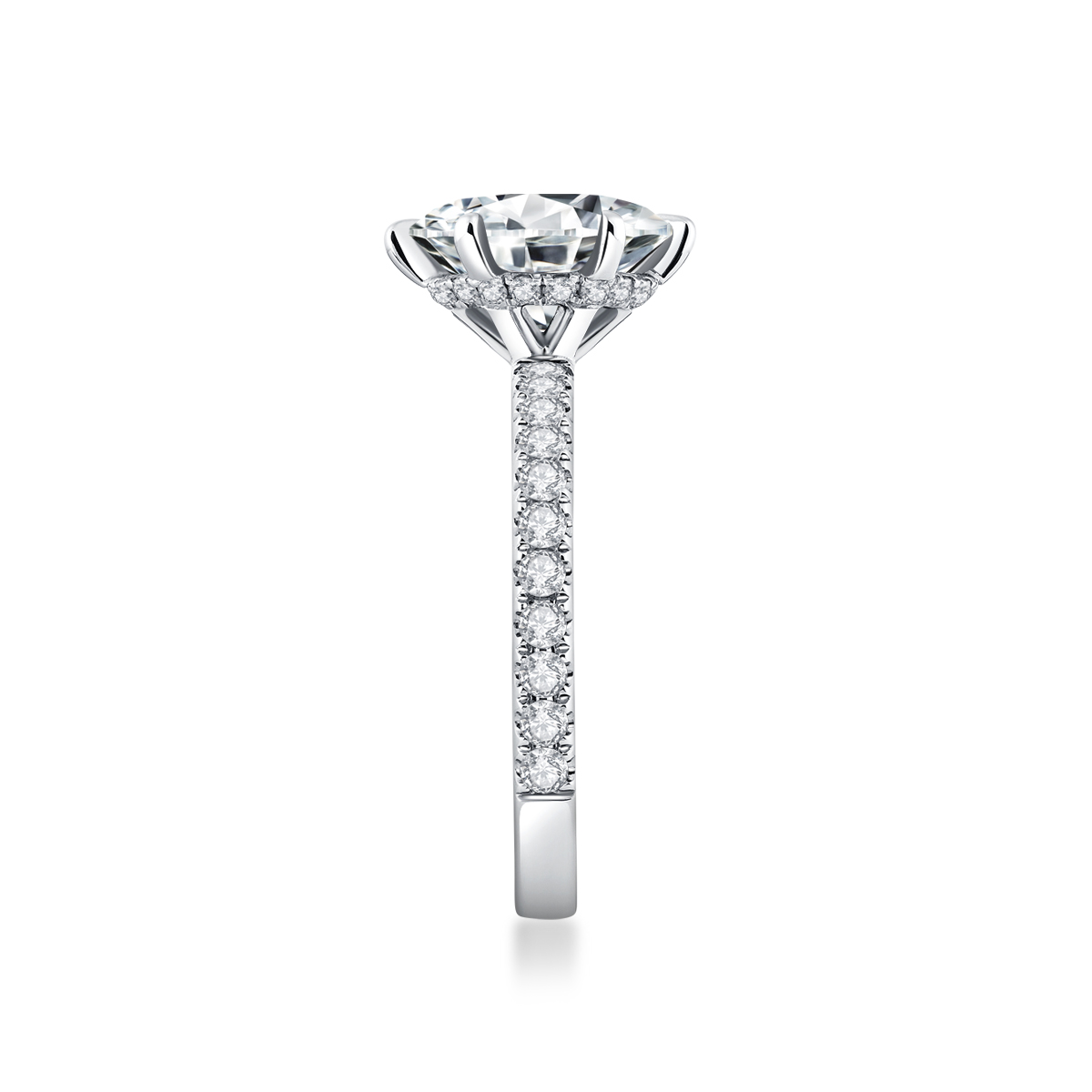 3 Carat Center Stone Round Cut Lab Grown Diamond Hidden Halo Engagement Ring (3.5 Ct. Tw)
