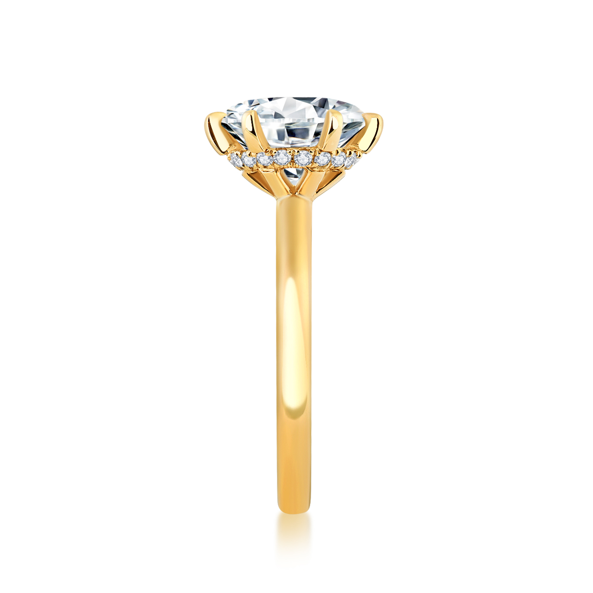 3 Carat Center Stone Brilliant Round Cut Lab Grown Diamond Hidden Halo Engagement Ring  (3.1 Ct Tw)-Light Mark