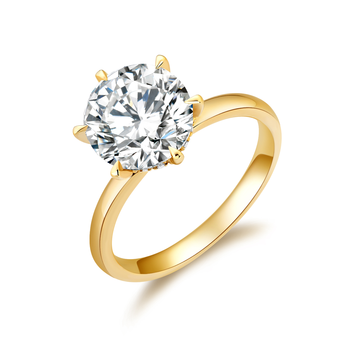 3 Carat Center Stone Brilliant Round Cut Lab Grown Diamond Hidden Halo Engagement Ring  (3.1 Ct Tw)-Light Mark