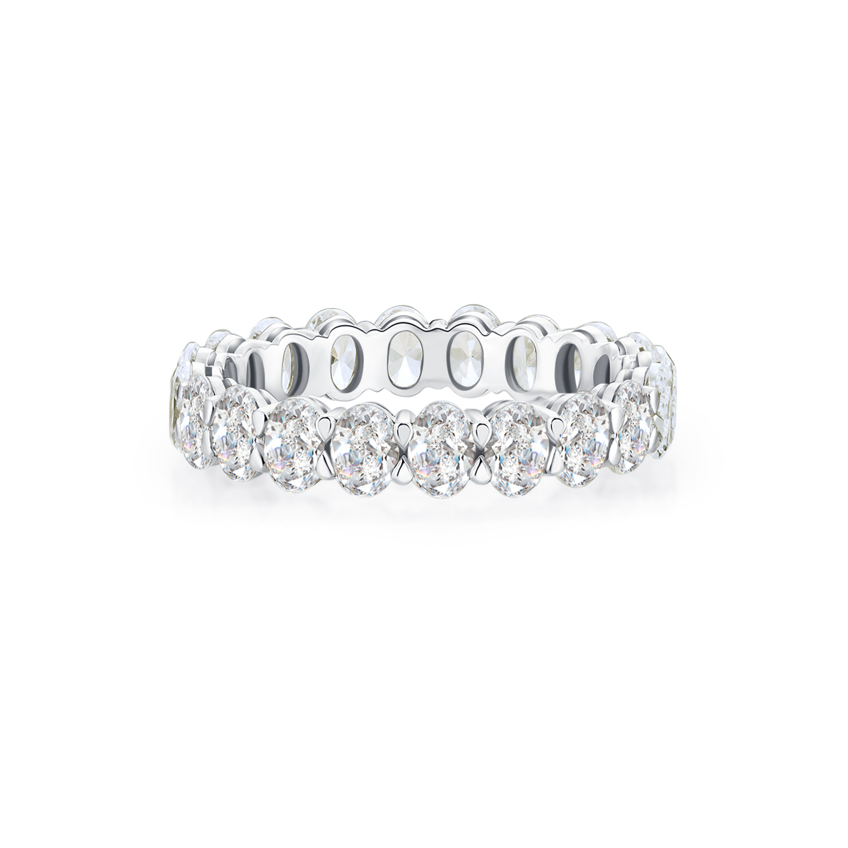 3 Carat Total Weight Oval Cut Lab Grown Diamond Full Eternity Wedding Ring Anniversary Band-Light Mark