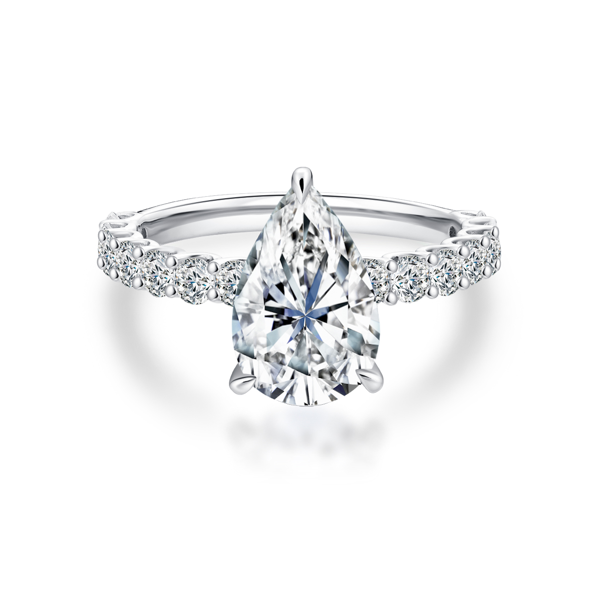 2.1 Carat Center Stone Pear Cut Lab Grown Diamond Engagement Ring(3 Ct. Tw)