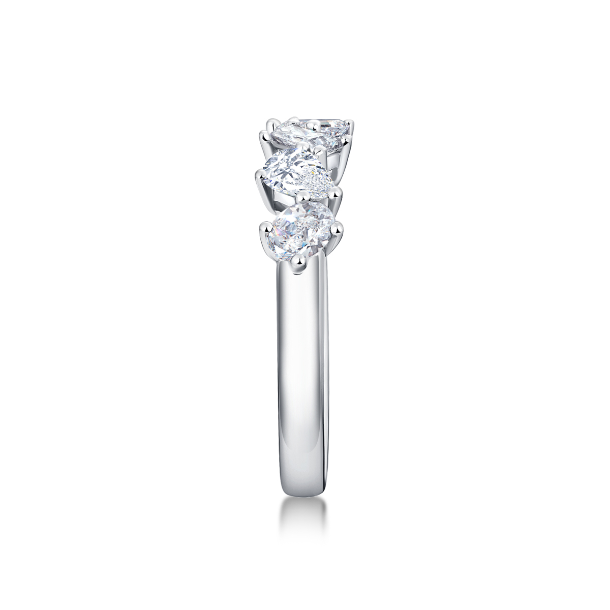 1.4 Carat Total Weight Mixed Shape Lab Grown Diamond Anniversary Ring Wedding Band in 18k White Gold