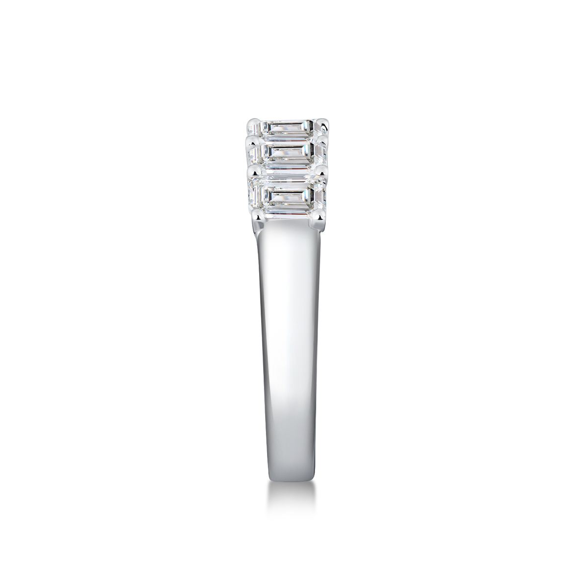 1.7 Carat Total Weight Seven Stone Emerald Cut Lab Grown Diamond Half Eternity Band 