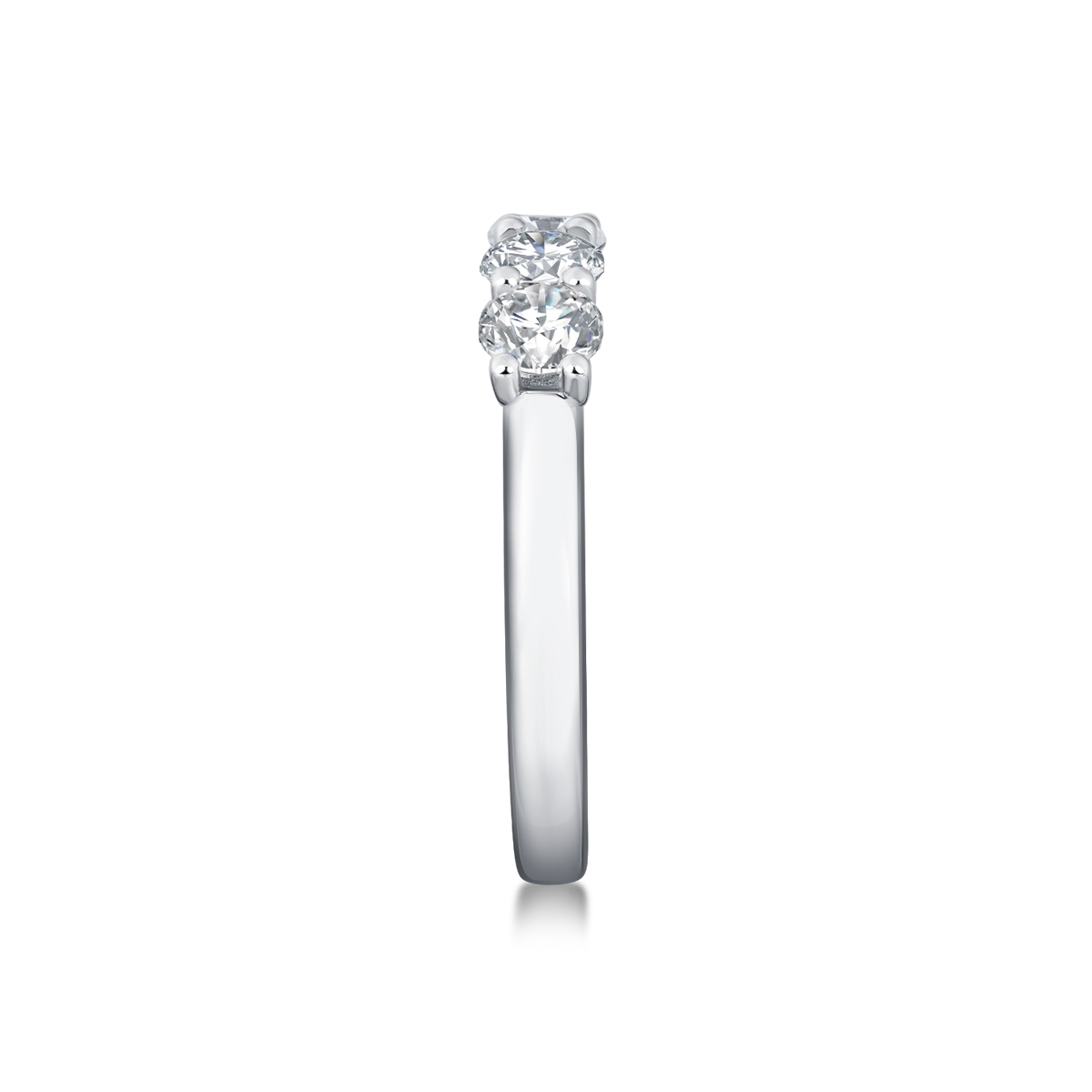 1.2 Carat Total Weight 5 Stone Round Cut Lab Grown Diamond Wedding Ring Half Eternity Band-Light Mark