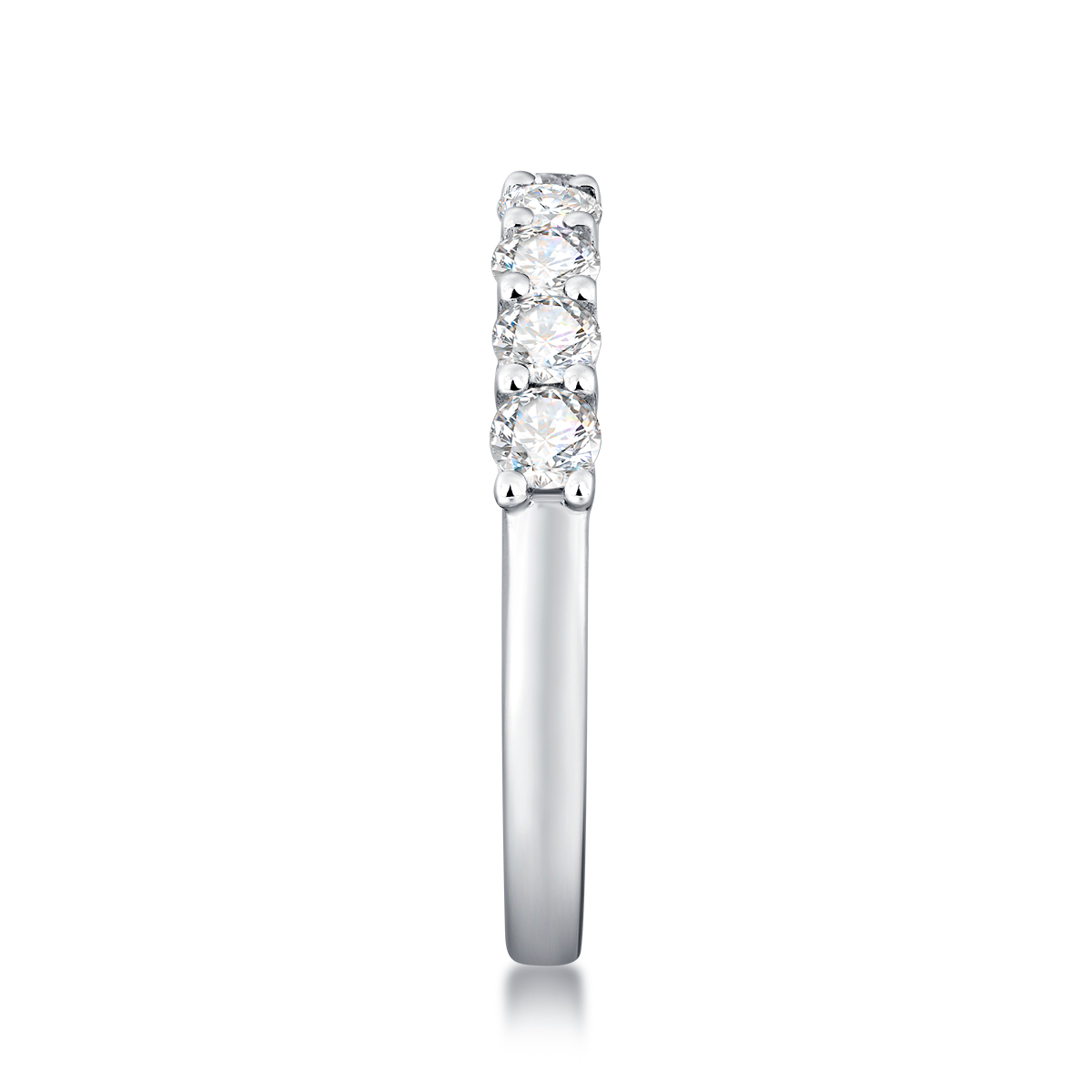 0.4 Carat Total Weight Seven Stone Round Cut Lab Grown Diamond Half Eternity Anniversary Ring 