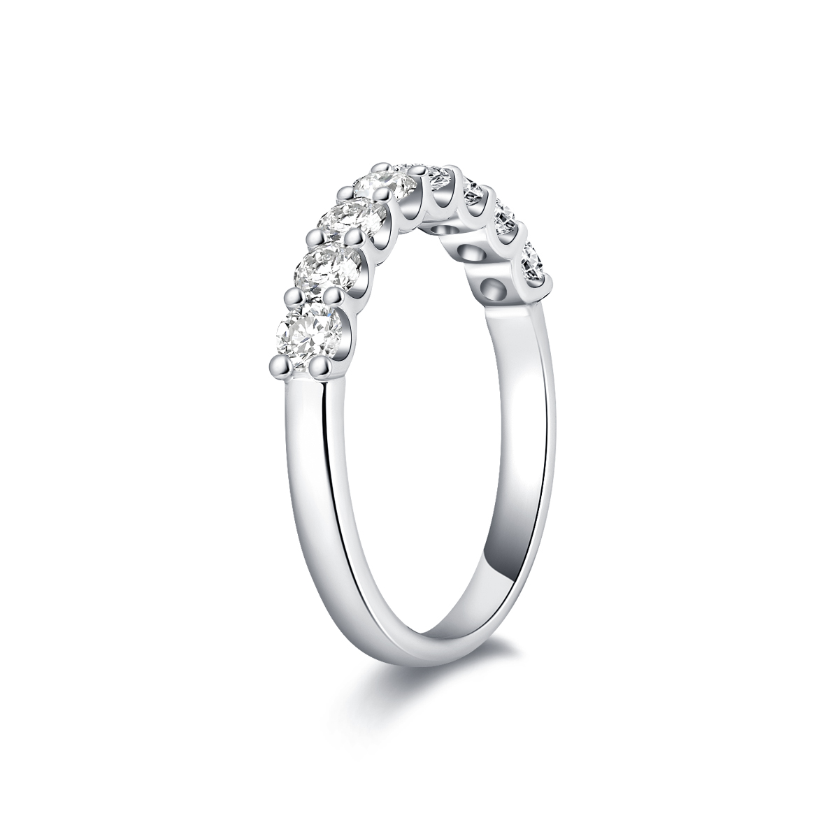 0.6 Carat Total Weight 8 Stone Round Cut Lab Grown Diamond Wedding Band