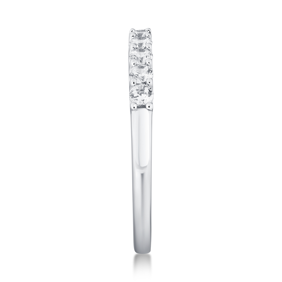 0.4 Carat Total Weight Eleven Stone Round Cut Lab Grown Diamond Half Eternity Band Wedding Ring in 18k White Gold -Light Mark
