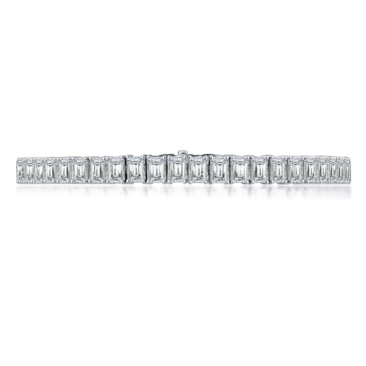 12.5 Carat Total Weight Emerald Cut Lab Grown Diamond Tennis Bracelet-Light Mark