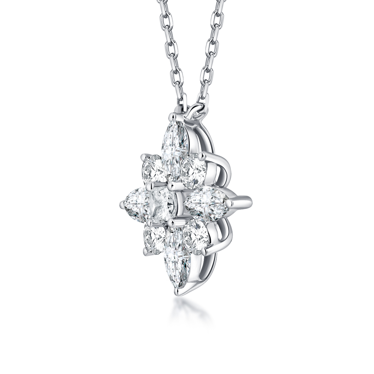 0.8 Carat Total Weight Brilliant Lab Grown Diamond Star Pendant Necklace