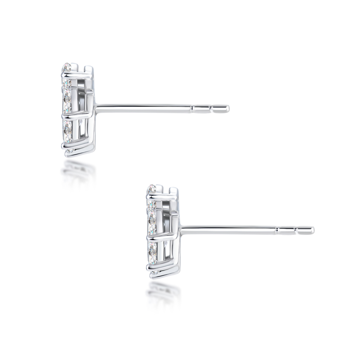 1.3 Carat Marquise Cut Invisible Set Lab Grown Diamond Seven Stone Leaf Garland Stud Earrings-Light Mark