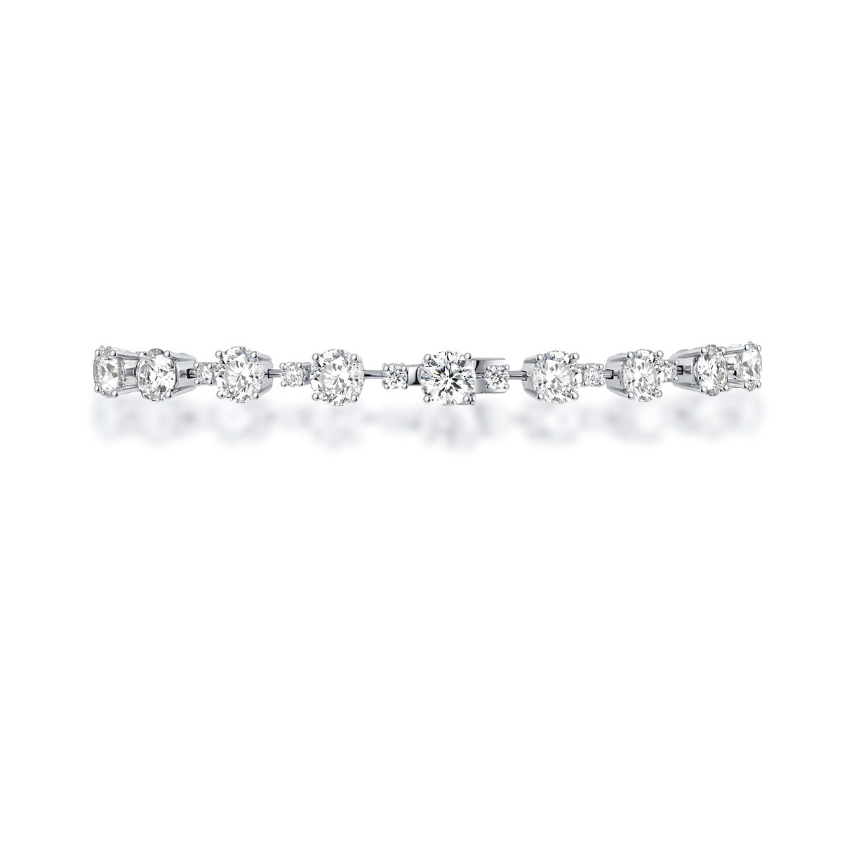7.3 Carat Total Weight Round Cut Lab Grown Diamond Bead Tennis Bracelet