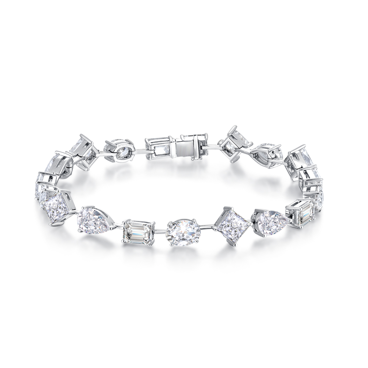 10.3 Carat Total Weight Multi Shape Lab Grown Diamond Tennis Bracelet