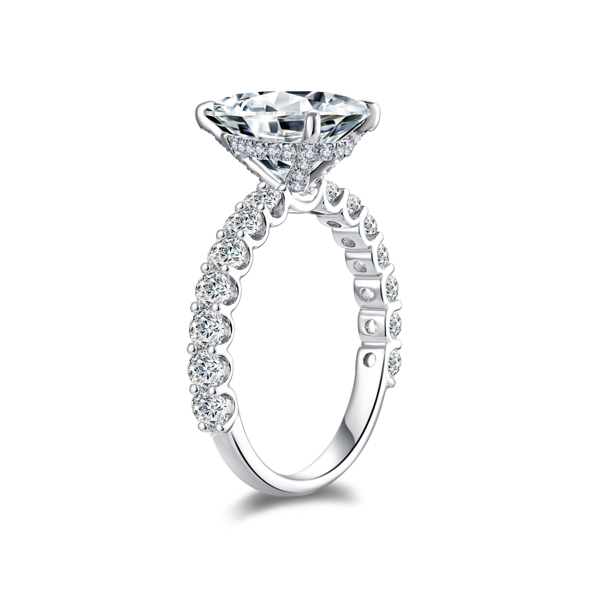 2.1 Carat Center Stone Pear Cut Lab Grown Diamond Engagement Ring(3 Ct. Tw)