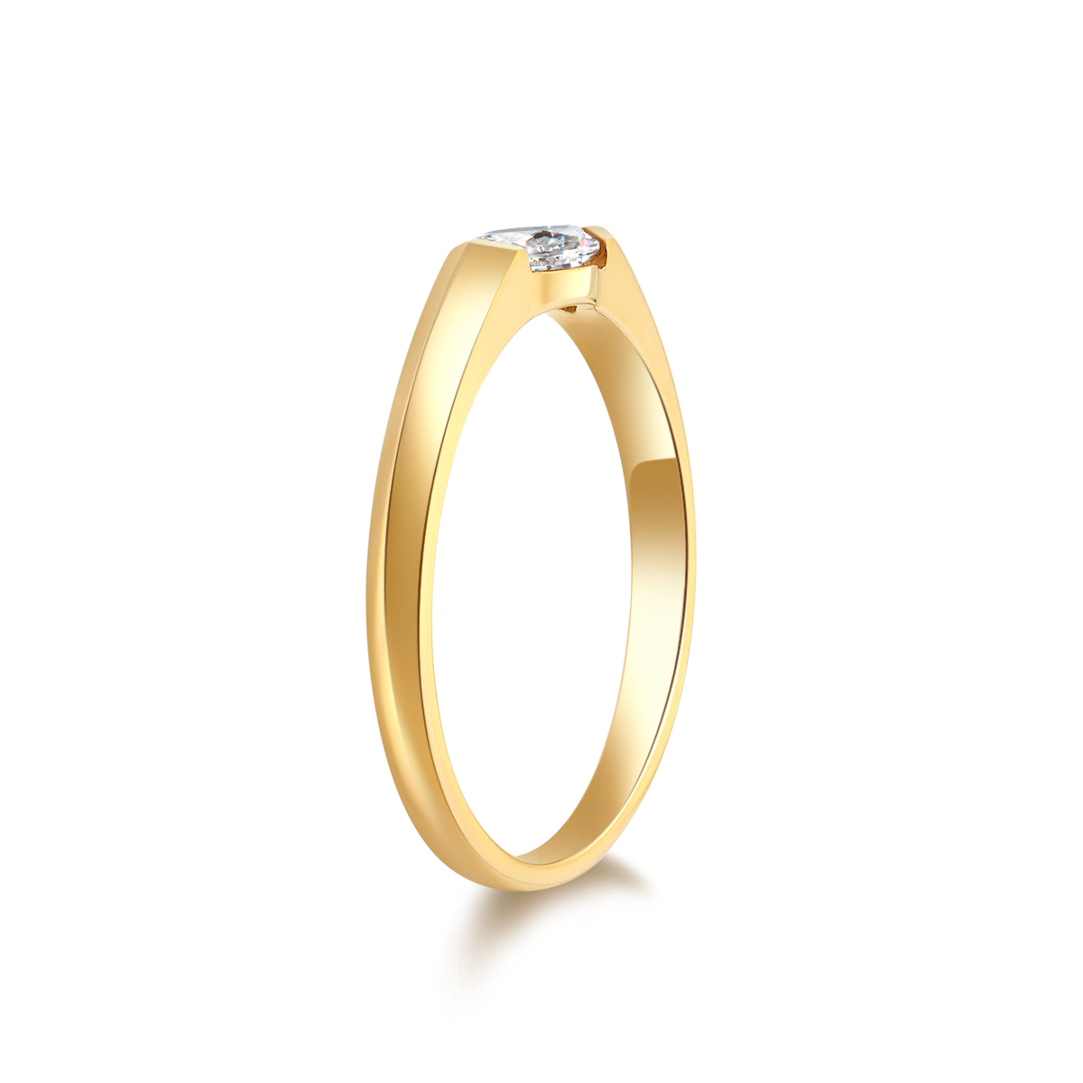 Exceptional Flush Set Marquise Cut Lab Grown Diamond Solitaire Ring in 18k Gold (0.3/ 0.5/ 1 Ct Tw)