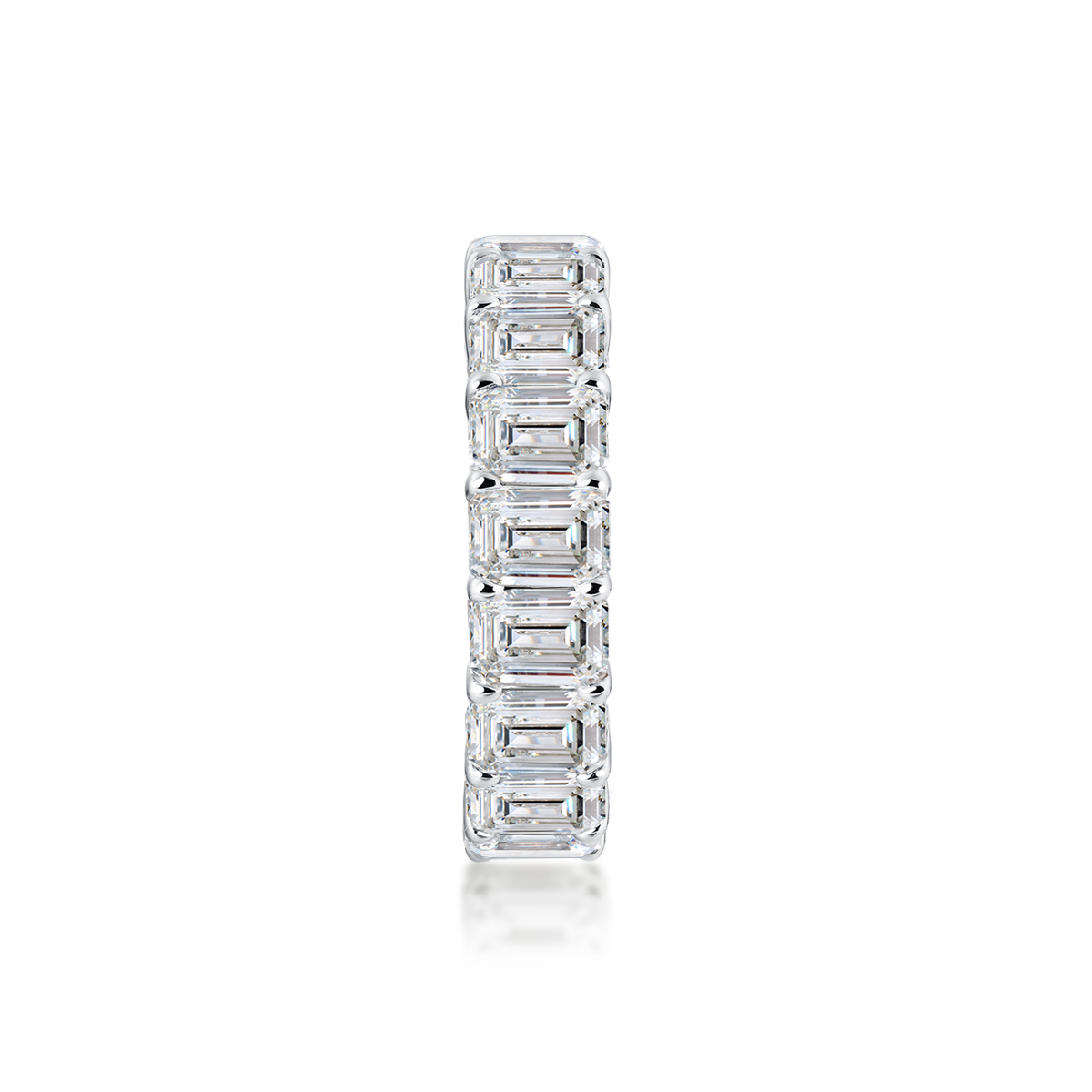 8 Carat Total Weight Luxury Emerald Cut Lab Grown Diamond Full Eternity Wide Wedding Band Baguette Ring-Light Mark