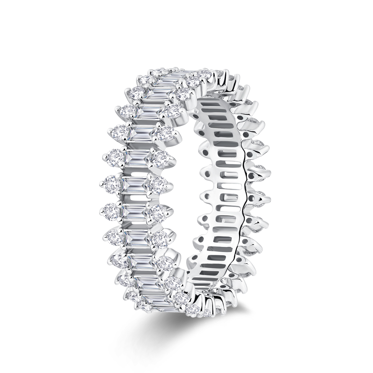 1.5 Carat Total Weight Baguette Eternity Lab Grown Diamond Anniversary Band Wedding Ring-Light Mark
