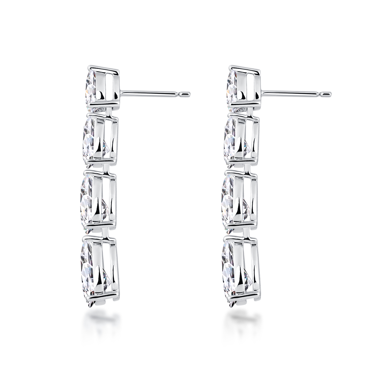 4.7 Total Carat Weight Elegant Pear Cut Lab Grown Diamond Drop Earrings