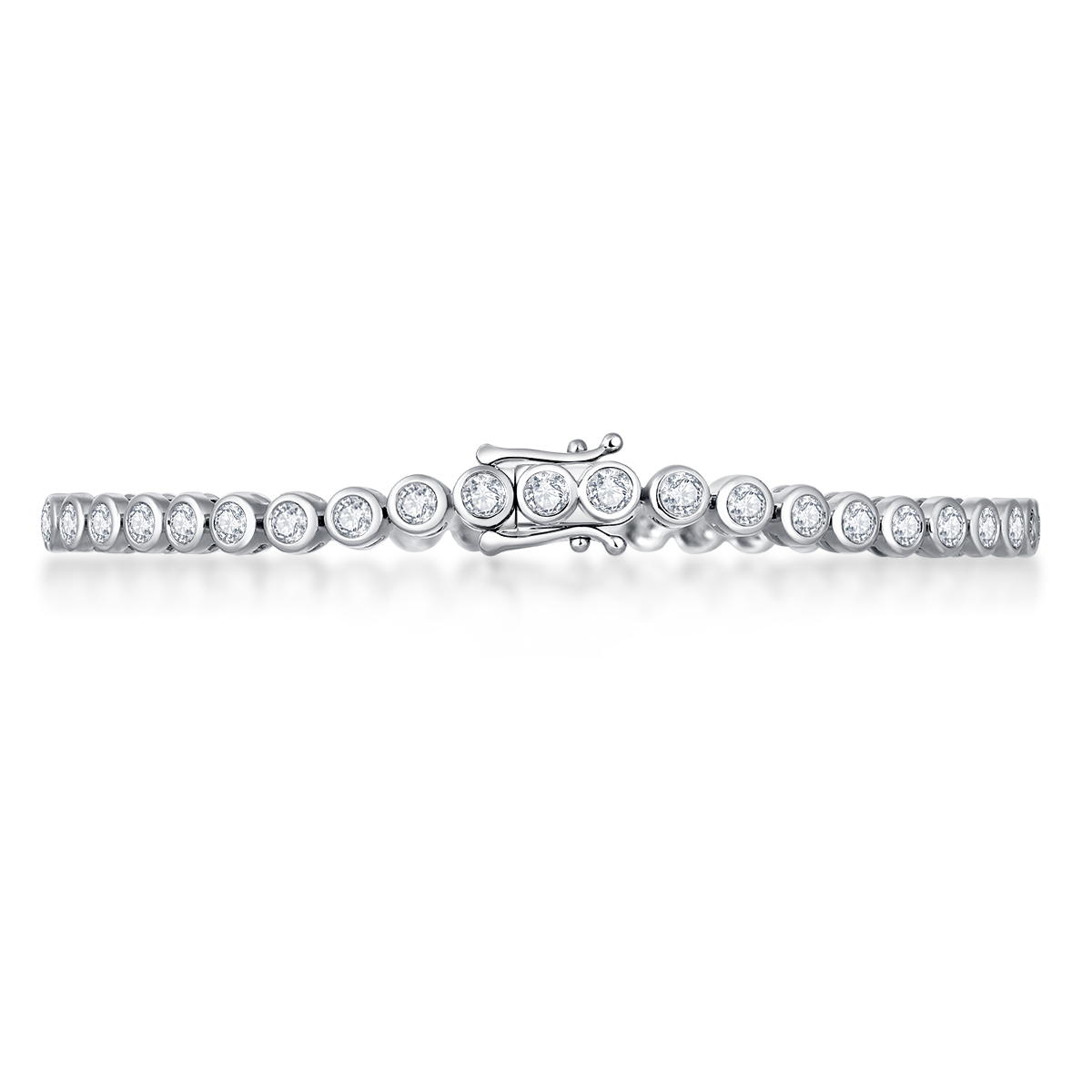 Bezel Set Lab Grown Diamond Tennis Bracelet  in 18k Gold( 2.9 Ct Tw)