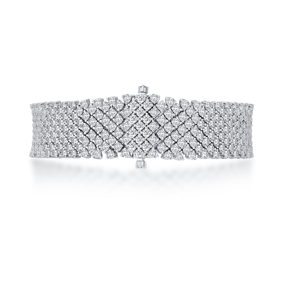  13 Carat Total Weight Nine Row Round Cut Lab Grown Diamond Tennis Garbo Diamond Bracelet-Light Mark