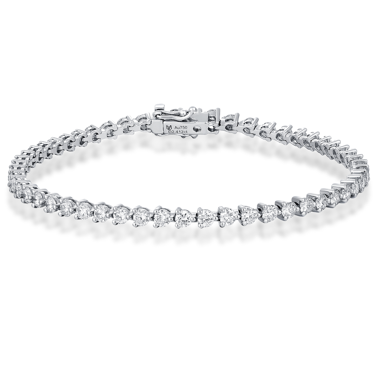 2.4 Carat Total Weight Brilliant Round Cut Lab Grown Diamond Tennis Bracelet-Light Mark
