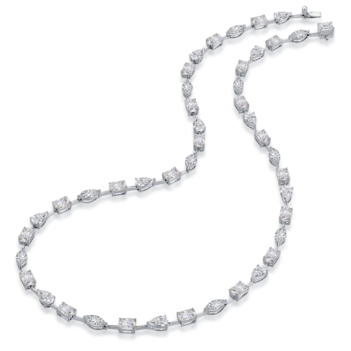  17.5 Carat Total Weight Fancy Mix Shape Lab Grown Diamond Riviera Necklace