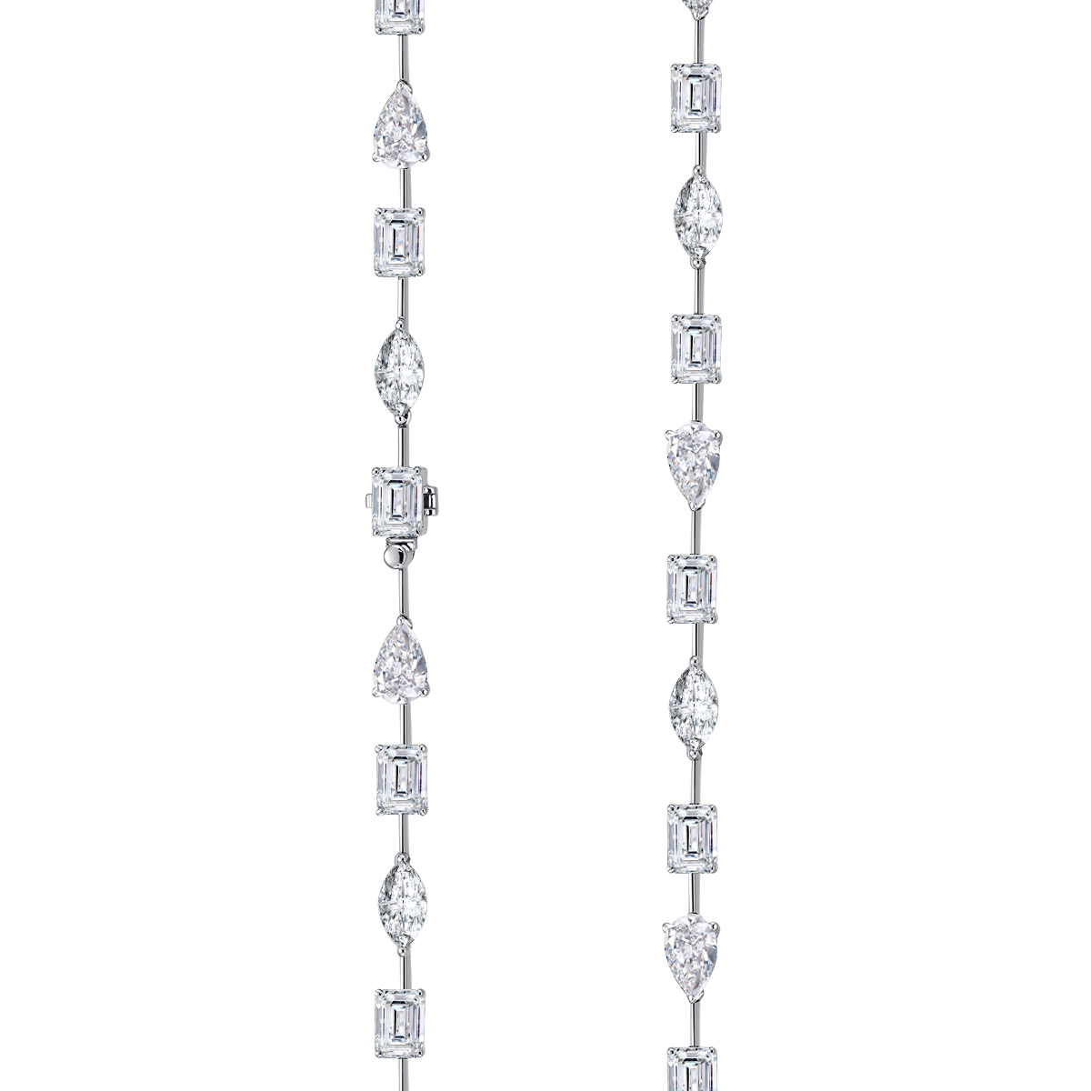  17.5 Carat Total Weight Fancy Mix Shape Lab Grown Diamond Riviera Necklace