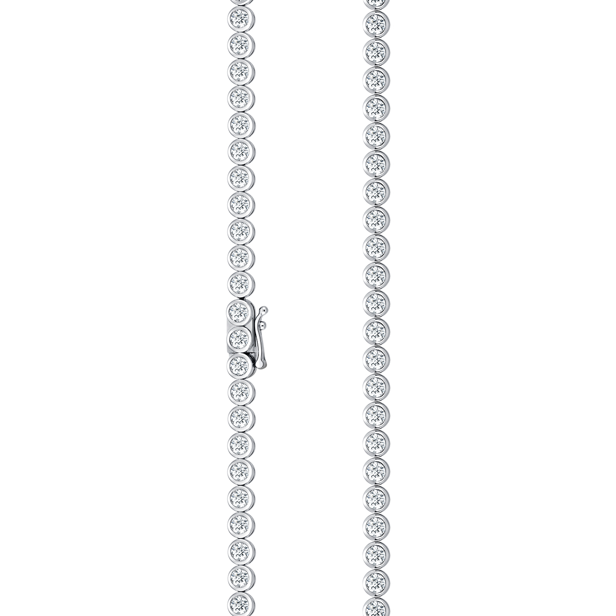 Bezel Set Lab Grown Diamond Tennis Necklace in 18k Gold( 7.9 Ct Tw)