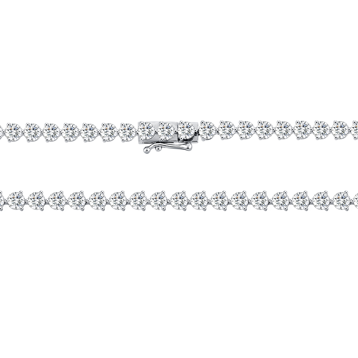 10.7 Total Carat Weight Brilliant Round Cut Lab Grown Diamond Diamond Tennis Necklace-Light Mark