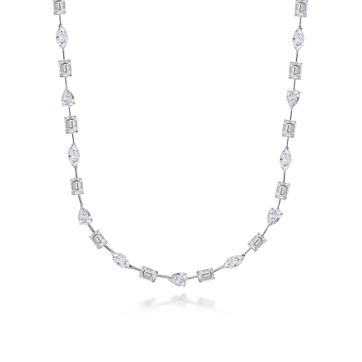  17.5 Carat Total Weight Fancy Mix Shape Lab Grown Diamond Riviera Necklace