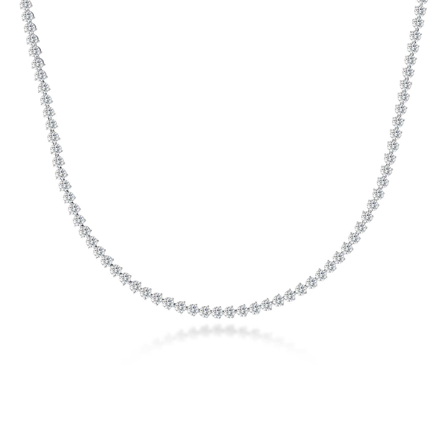 10.7 Total Carat Weight Brilliant Round Cut Lab Grown Diamond Diamond Tennis Necklace-Light Mark