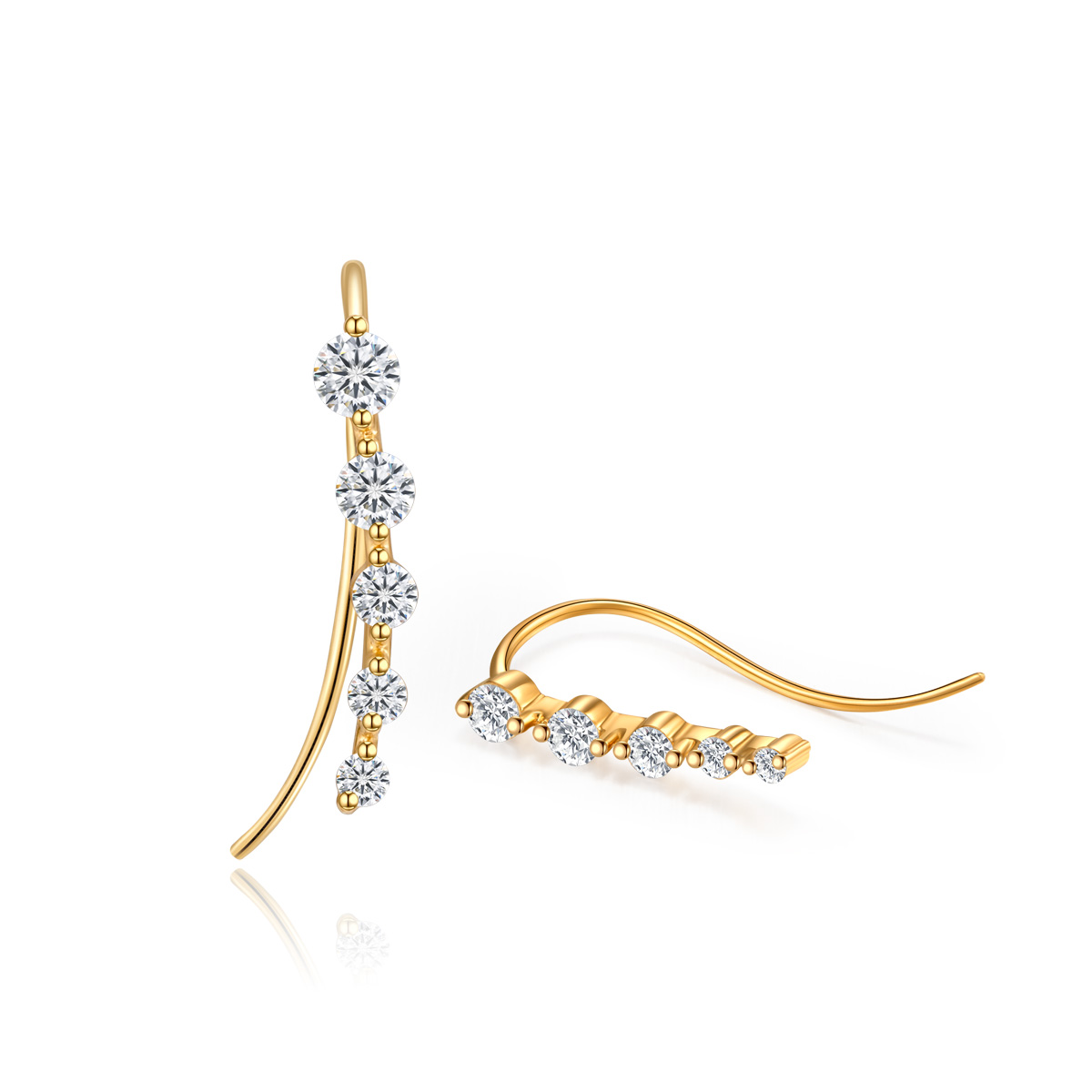 Willow Graduated Lab Grown Diamond Thread Earrings in 18k Gold ( 0.3 Ct Tw)