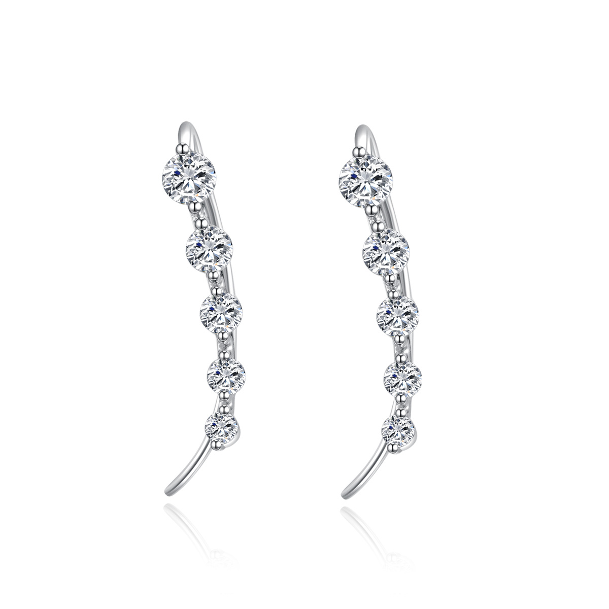 Willow Graduated Lab Grown Diamond Thread Earrings in 18k Gold ( 0.3 Ct Tw)